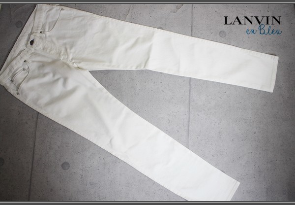 新品 ランバン オン ブルー 日本製 ストレッチ スリム ホワイトジーンズ 31/L/白/定価3万円/LANVIN en Bleu/デニムの画像1