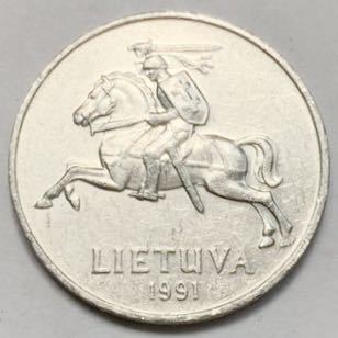 海外コイン　リトアニア　2ツェンタス 1991年_画像2