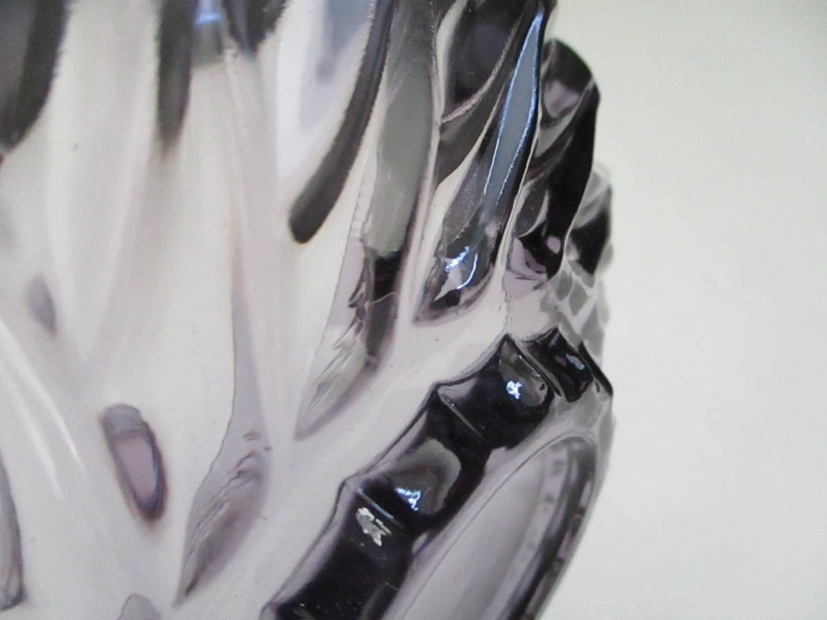 【未使用・箱入】曾我ガラス 硝子製 小鉢４個＆中鉢１個セット 小皿 中皿 プレート ガラス工芸 昭和レトロ SOGA デッドストック 食器 紫_画像8