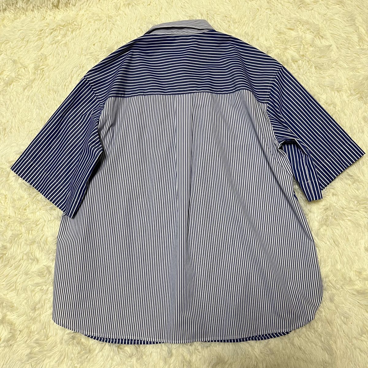 UNIQLO×JW ANDERSON ストライプリラックスシャツ Lサイズ 半袖 UNIQLO×JW ANDERSON ストライプリラックスシャツ Lサイズ 半袖