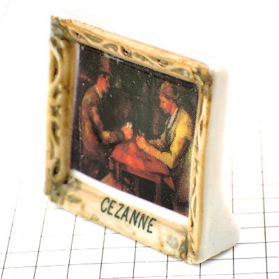 フェーブ・セザンヌ画「カード遊び」◆フランス限定フェーヴ◆ガレットデロワFEVEフェブ小さな置き物_画像3