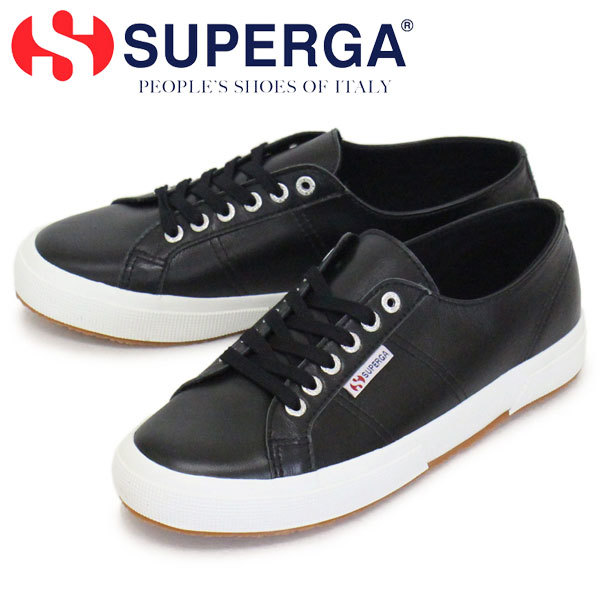 SUPERGA (スペルガ) S8115BW 2750-NAPLNGCOT U レザースニーカー C39 BLACK/WHITE SPG032 36-約23.0cm-23.5cm_SUPERGA(スペルガ)正規取扱店THREEWOOD