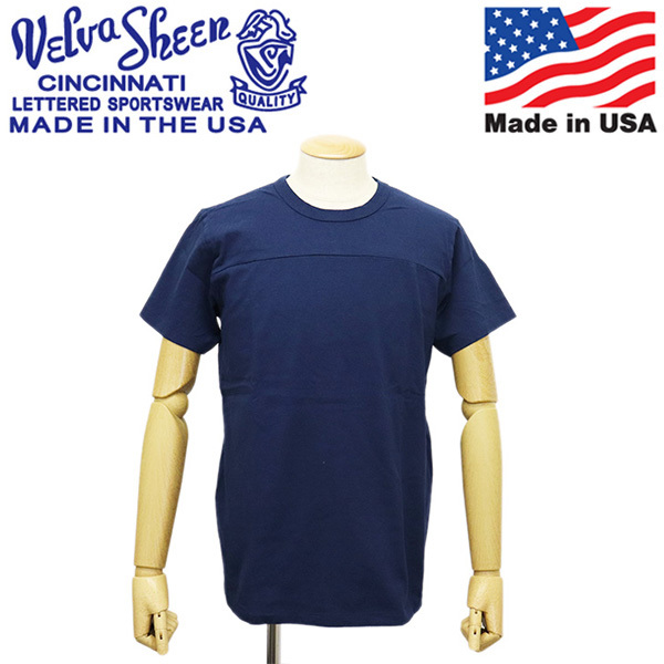 Velva Sheen (ベルバシーン) 161833 TUBULER SS FOOTBALL TEE 半袖フットボールＴ アメリカ製 VLVS018 NAVY M_Velva Sheen (ベルバシーン)正規取扱店THRE