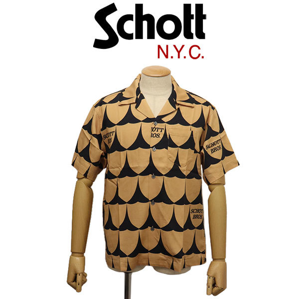 Schott (ショット) 3123012 HAWAIIAN SHIRT PERFECTO SHIRT ハワイアンシャツ パーフェクト 170(67)GOLD XXL_Schott(ショット)正規取扱店THREEWOOD(スリ