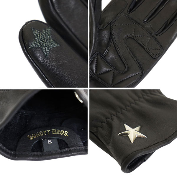 Schott (ショット) 782-3970025 ONE STAR FIRE LEATHER GLOVE ワンスター ファイアーレザー グローブ 日本製 100RED M_Schott(ショット)正規取扱店THREEWOOD(スリ