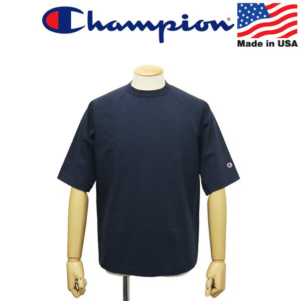Champion (チャンピオン) C5-T306 T1011 ティーテンイレブン ラグラン ショートスリーブ Tシャツ アメリカ製 CN059 370ネイビー L