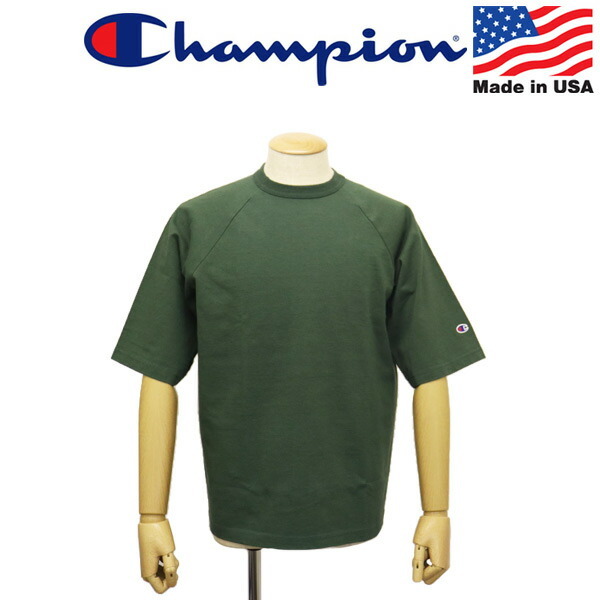 Champion (チャンピオン) C5-T306 T1011 ティーテンイレブン ラグラン ショートスリーブ Tシャツ アメリカ製 CN059 560モスグリーン S