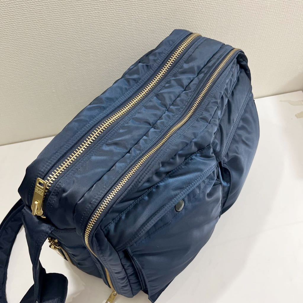 美品 タンカー アイアンブルー ２層 ショルダーバッグPORTER ポーター