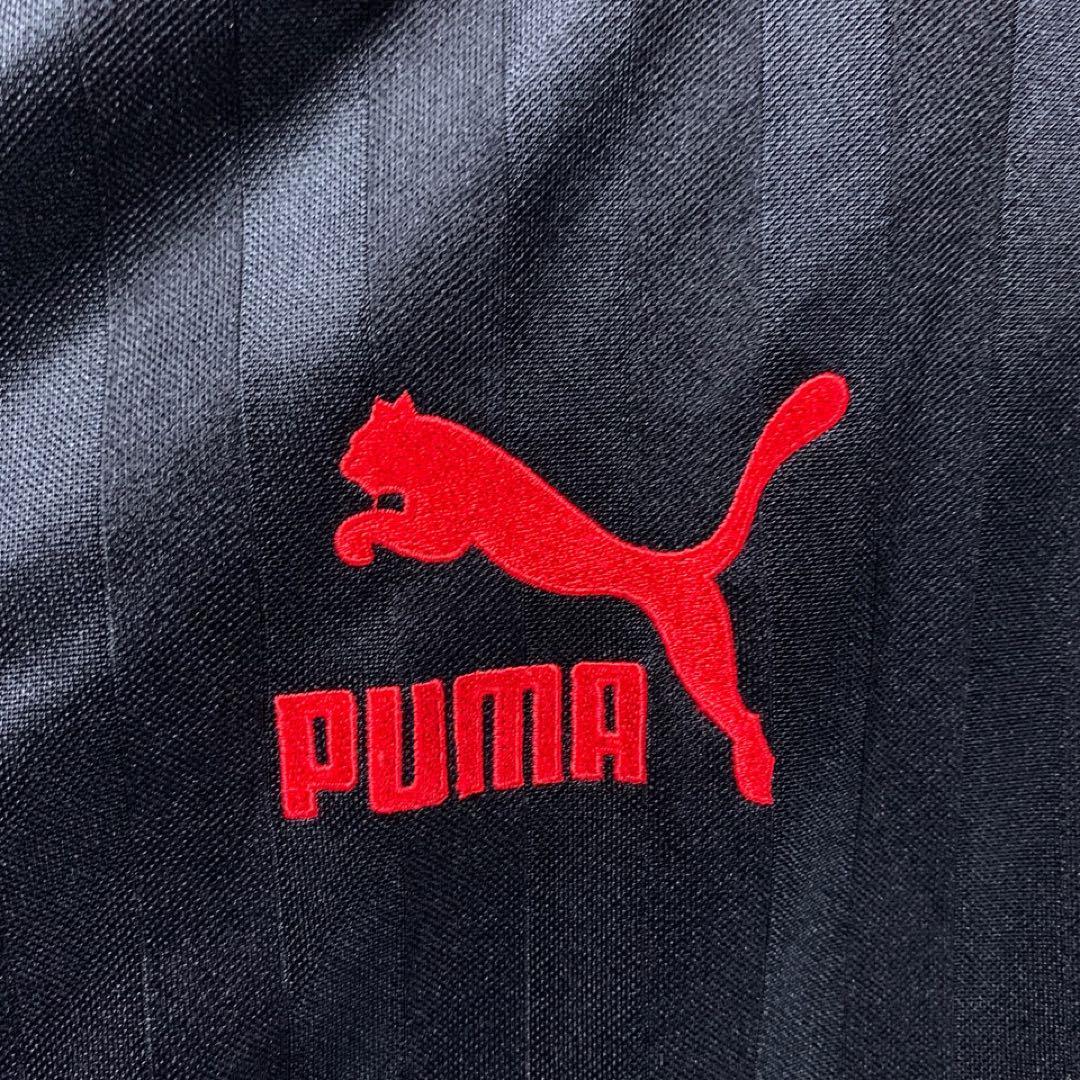 90s PUMA ヒットユニオン トラックジャケット ジャージ 黒 赤 古着_画像5