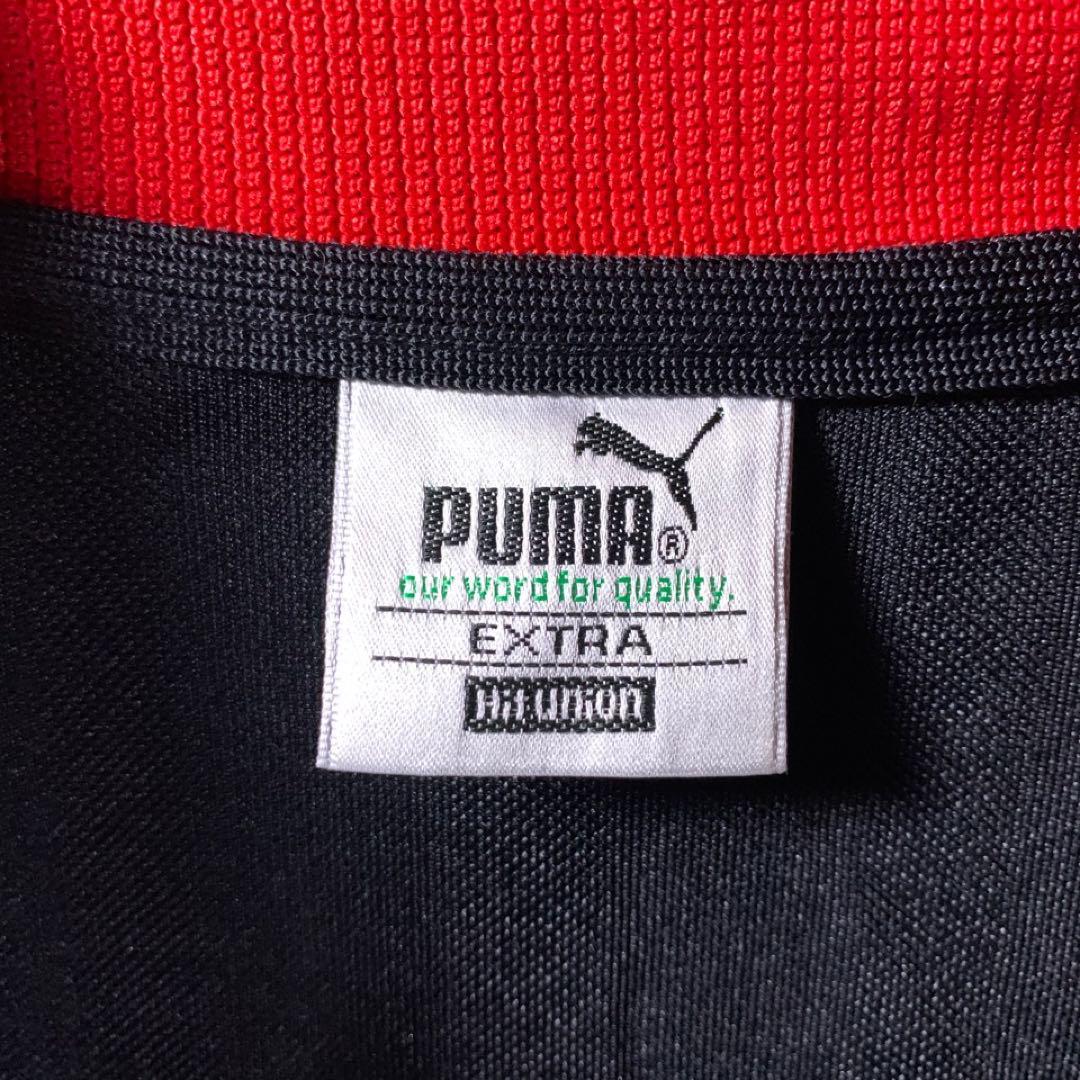 90s PUMA ヒットユニオン トラックジャケット ジャージ 黒 赤 古着_画像6