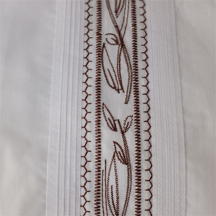 The GENUINE HABAND GUAYABERA ジップアップ半袖キューバシャツ 刺繍 メンズUS-3XLサイズ ホワイト ビンテージ グァジャベーラ sh-4162n_画像6