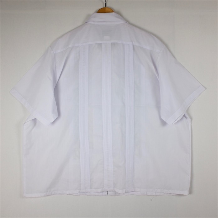 The GENUINE HABAND GUAYABERA ジップアップ半袖キューバシャツ 刺繍 メンズUS-3XLサイズ ホワイト ビンテージ グァジャベーラ sh-4162n_画像3