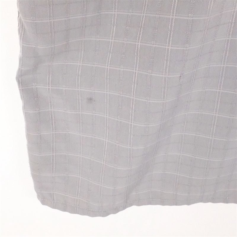 古着 大きいサイズ J.Ferrar 100%ポリエステル 半袖ボックスシャツ メンズUS-3XLサイズ チェック柄 グレー系 tn-1838n_画像9