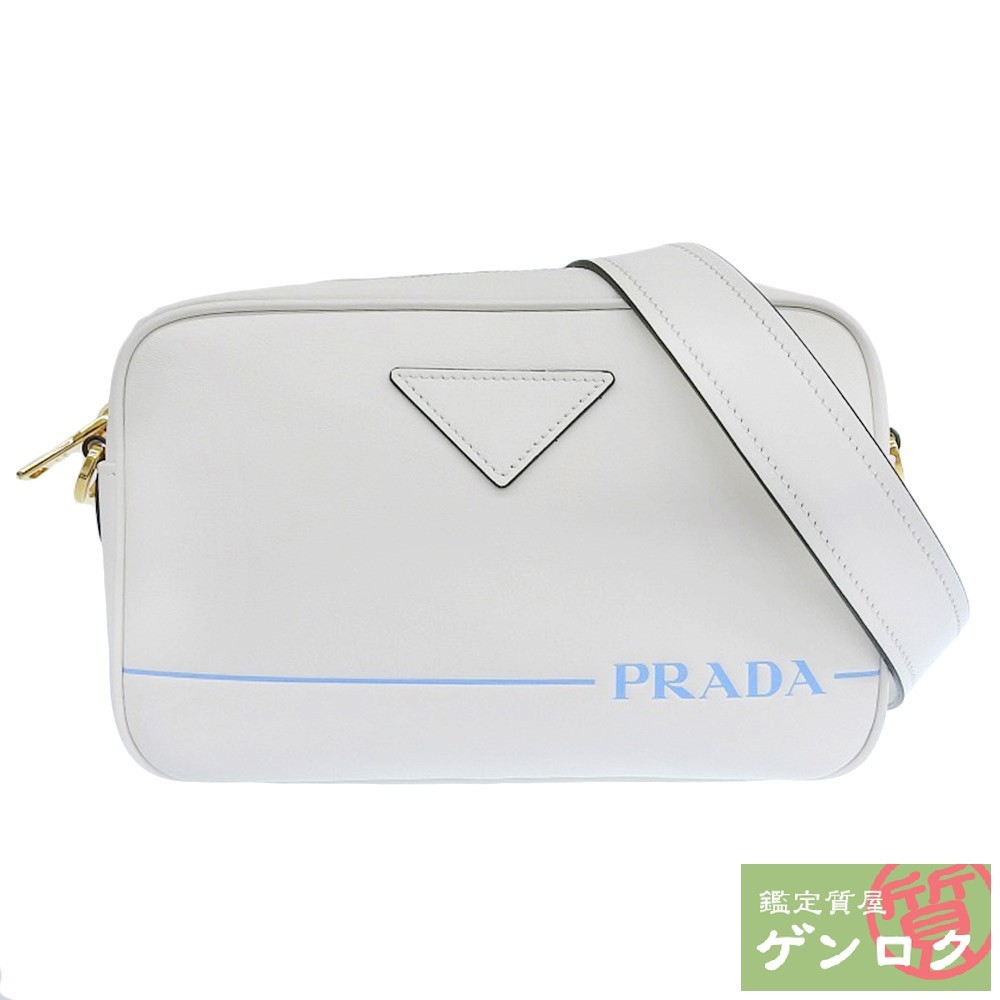 【中古】PRADA プラダ 2WAYバッグ ポーチ 斜め掛け ショルダーバッグ ホワイト レザー レディース【質屋】【代引き手数料無料】