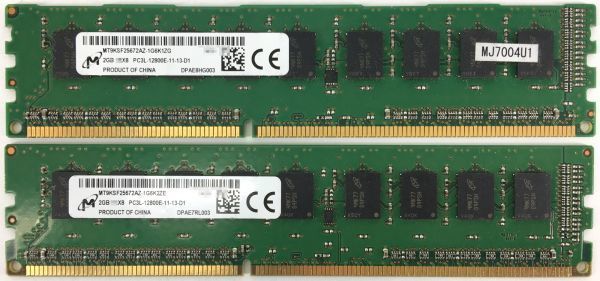 【2GB×2枚セット】低電圧版 M PC3L-12800E 計4GB 1R×8 or 2R×8 中古メモリ サーバー用 DDR3 ECC 即決 動作保証【送料無料】_画像1