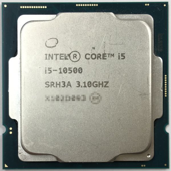 Corei5-10500 ×1枚 Intel CPU 3.10GHz SRH3A 6コア 12スレッド ソケット FCLGA1200 デスクトップ用 BIOS起動確認済【中古品】【送料無料】