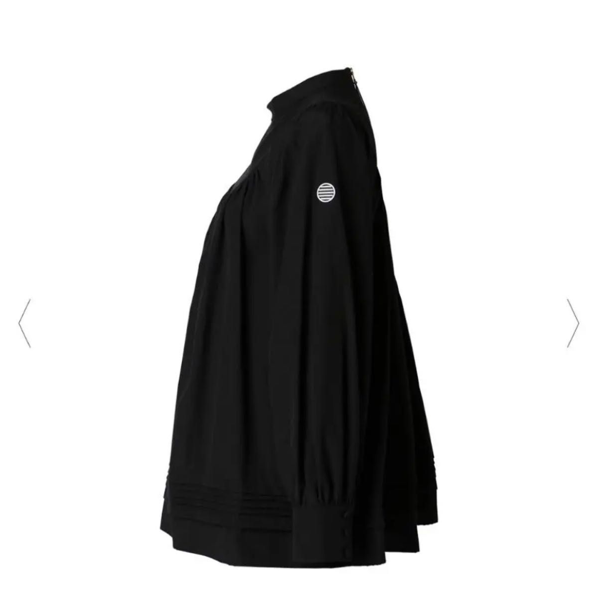 美品 ボーダーズアットバルコニー スモックブラウス ブラック 美品 ボーダーズアットバルコニー スモックブラウス ブラック