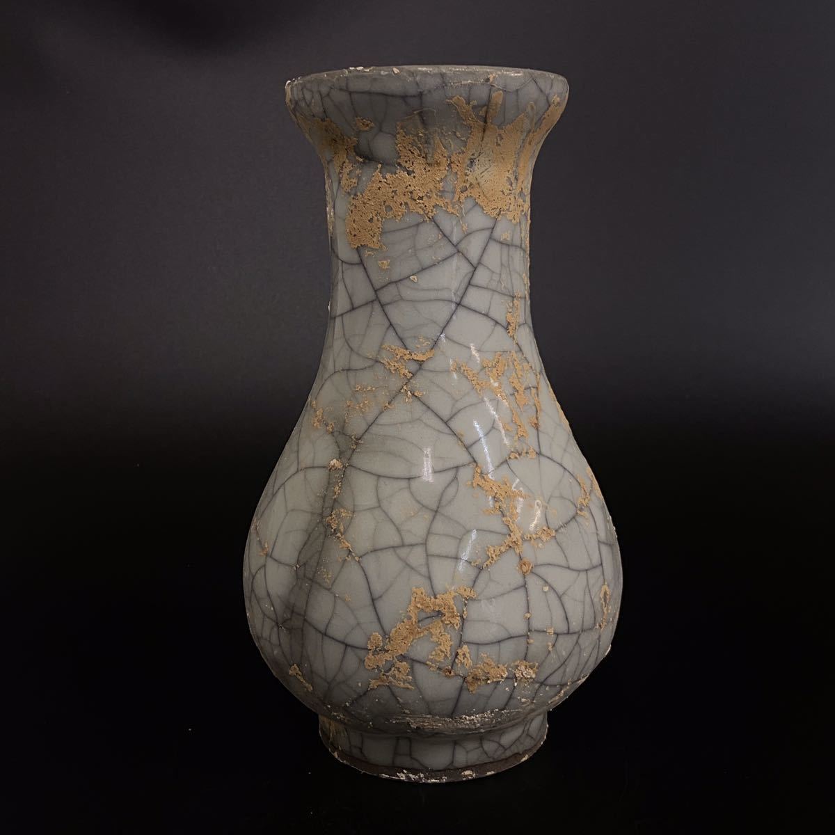 中国 宋 古玩 磁器 花瓶 官窯 白磁 骨董品 中国美術 高さ18cm