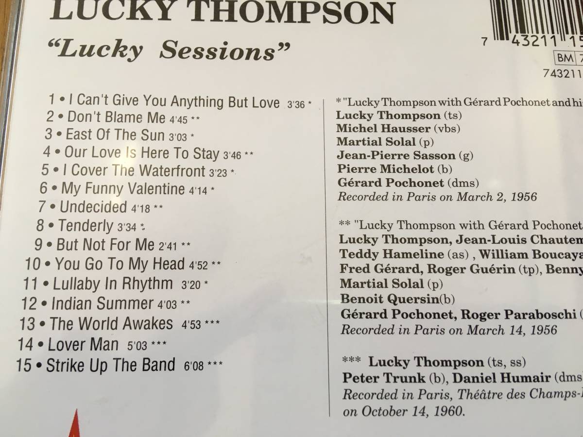 Lucky Thompson in Paris 1956 vol.1