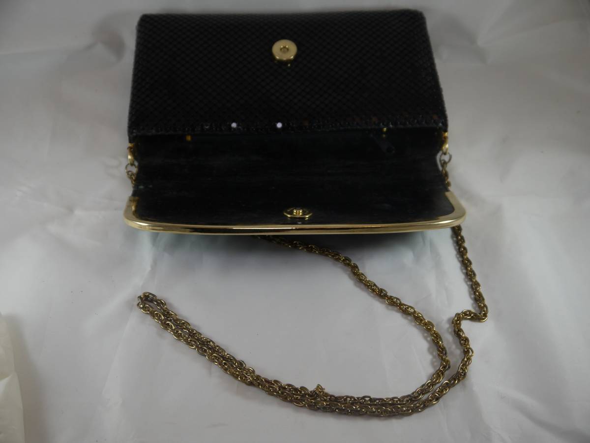  spangled handbag clutch bag 2WAY black 