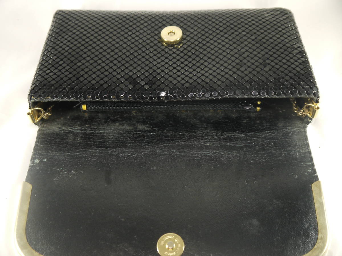  spangled handbag clutch bag 2WAY black 