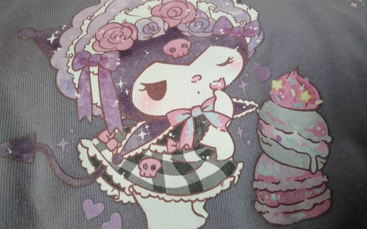 レディース☆可愛い！どーりーみっくす&クロミ&マイメロちゃんスイーツ♪イラストのラベンダー色半袖Tシャツです(o^―^o)大きいサイズＬＬ_画像3