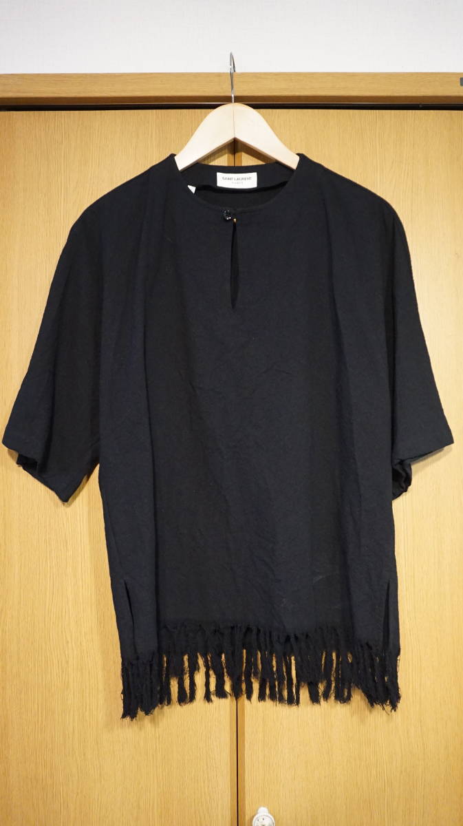 [ beautiful goods ]SAINT LAURENT by Anthony Vaccarello sun rolan Anthony va Calle ro fringe pull over shirt [ size 37l14.5]