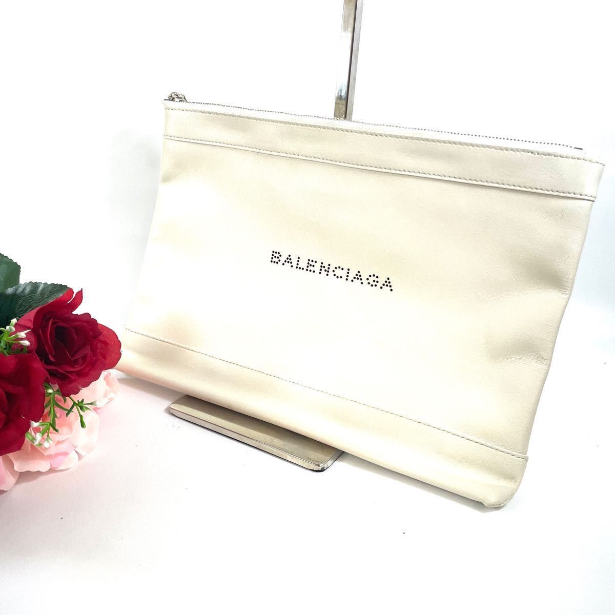 超美品】 BALENCIAGA バレンシアガ クラッチバッグ レザー 男女兼用-