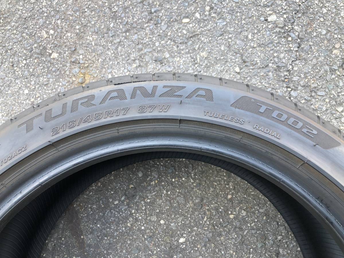 2019年製造　ブリヂストン　TURANZA T002　215/45R17　2本セット　_画像6