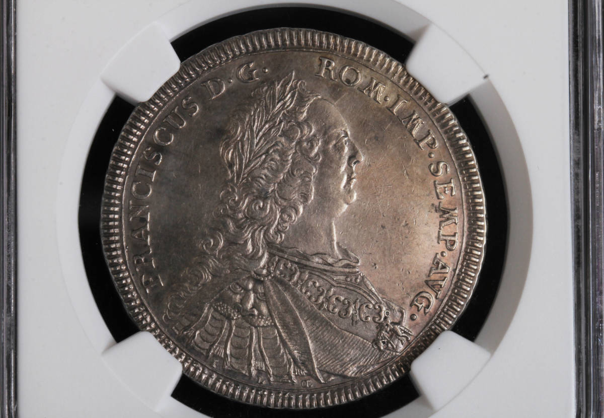 1754年 ドイツ レゲンスブルク 1/2ターラー 銀貨 アンティークコイン NGC AU Detailsの画像1