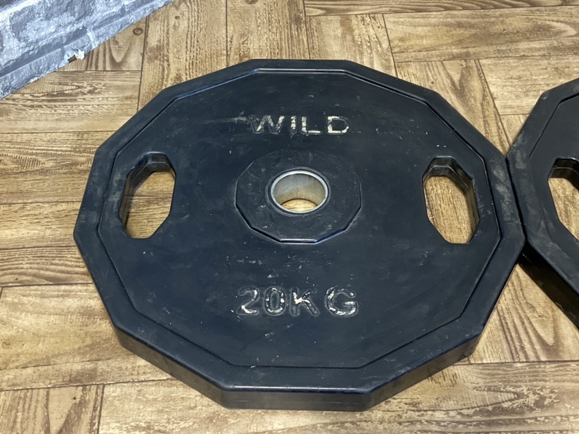 WILDFIT ワイルドフィット ラバーオリンピックプレートセット 20kg×2