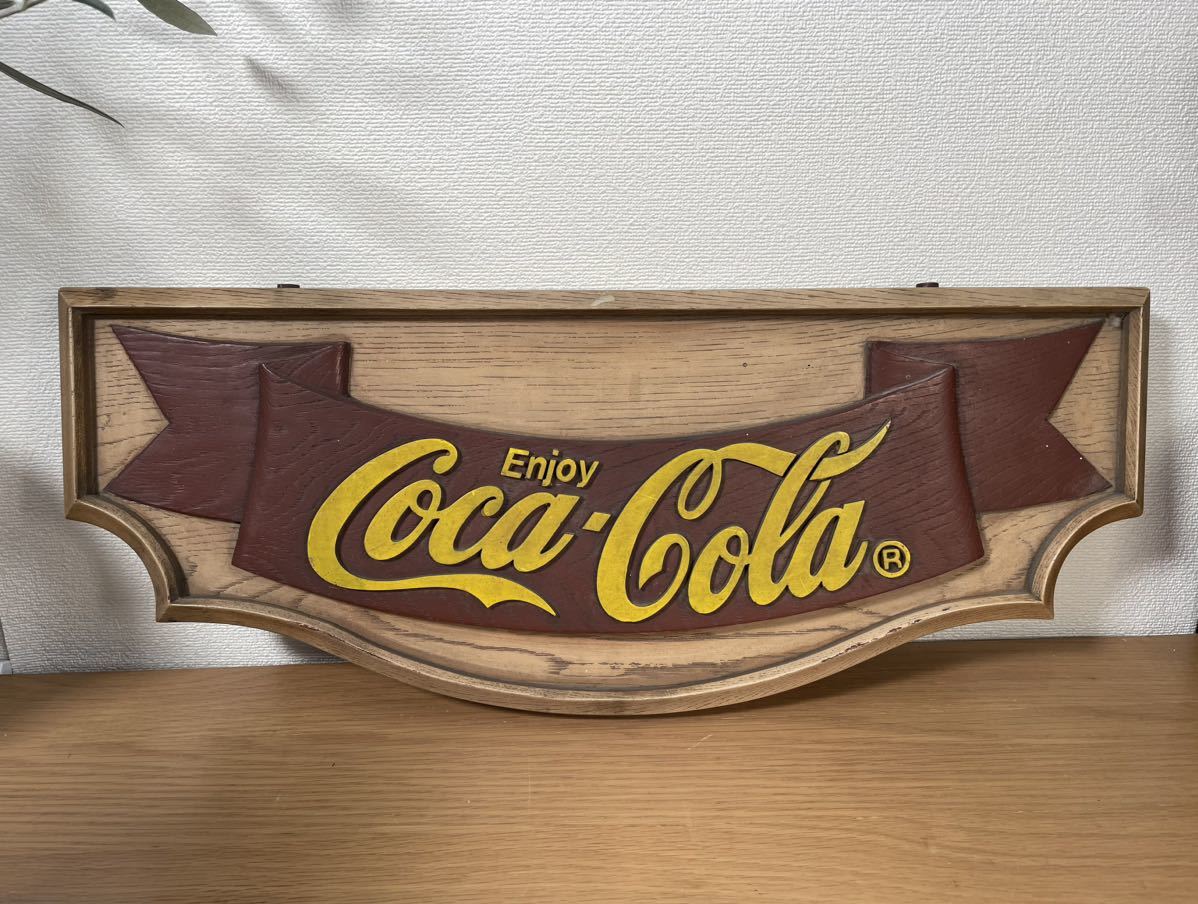 Coca Cola オールド看板 木製 コカ・コーラ sign plate ヴィンテージ カフェ ディスプレイ レトロ real wood old vintage サインプレート