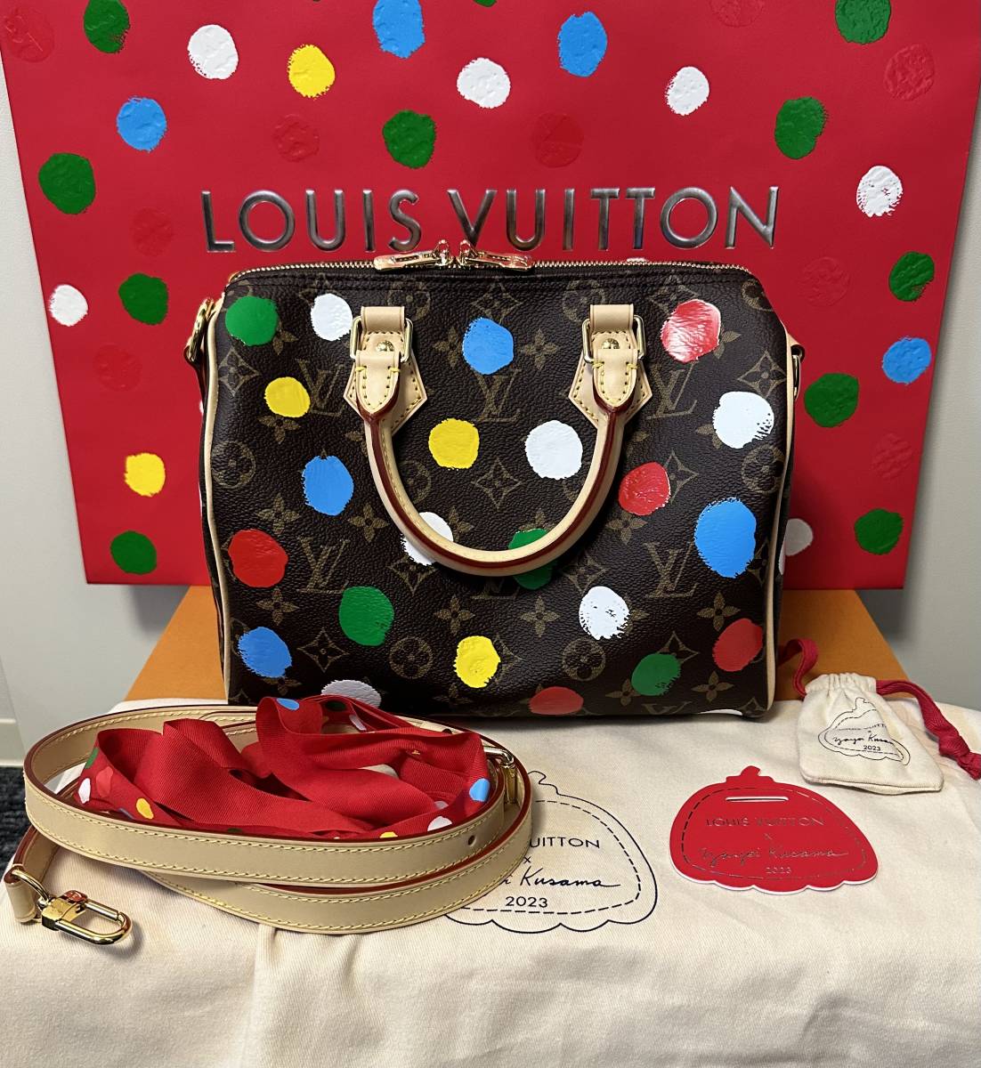新品 ルイヴィトン×草間彌生 LV×YK スピーディバンドリエール25 直営店