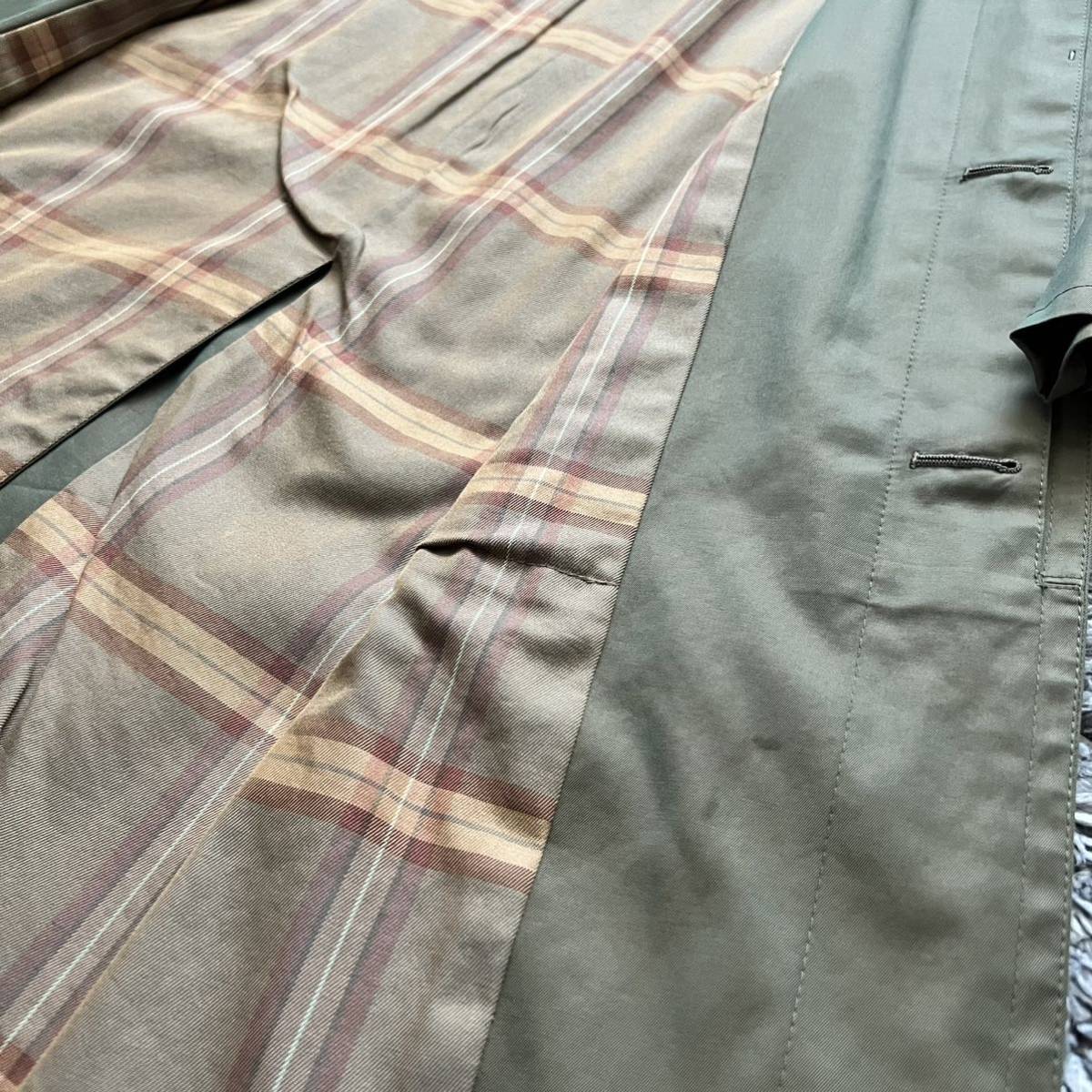 希少! burberryバーバリー 一枚袖 ステンカラーコート 玉虫 希少! burberryバーバリー 一枚袖 ステンカラーコート 玉虫