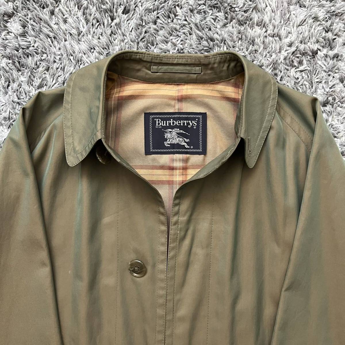 希少! burberryバーバリー 一枚袖 ステンカラーコート 玉虫 希少! burberryバーバリー 一枚袖 ステンカラーコート 玉虫