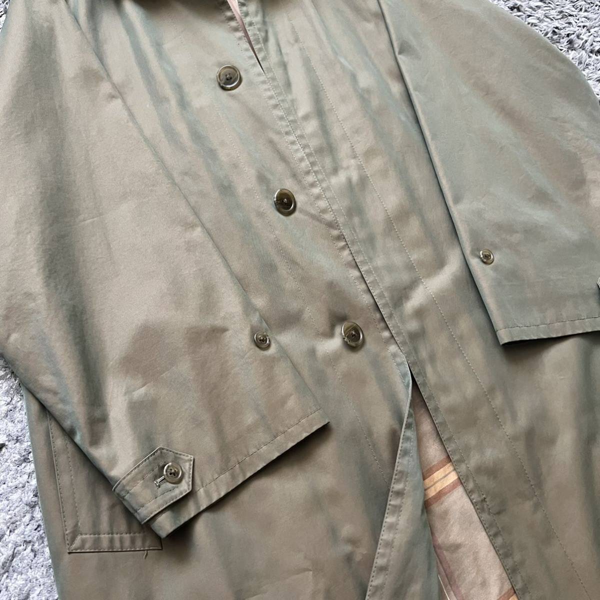 希少! burberryバーバリー 一枚袖 ステンカラーコート 玉虫 希少! burberryバーバリー 一枚袖 ステンカラーコート 玉虫
