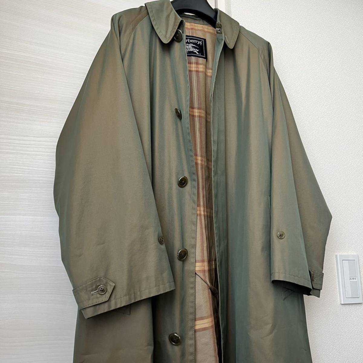 希少! burberryバーバリー 一枚袖 ステンカラーコート 玉虫 希少! burberryバーバリー 一枚袖 ステンカラーコート 玉虫