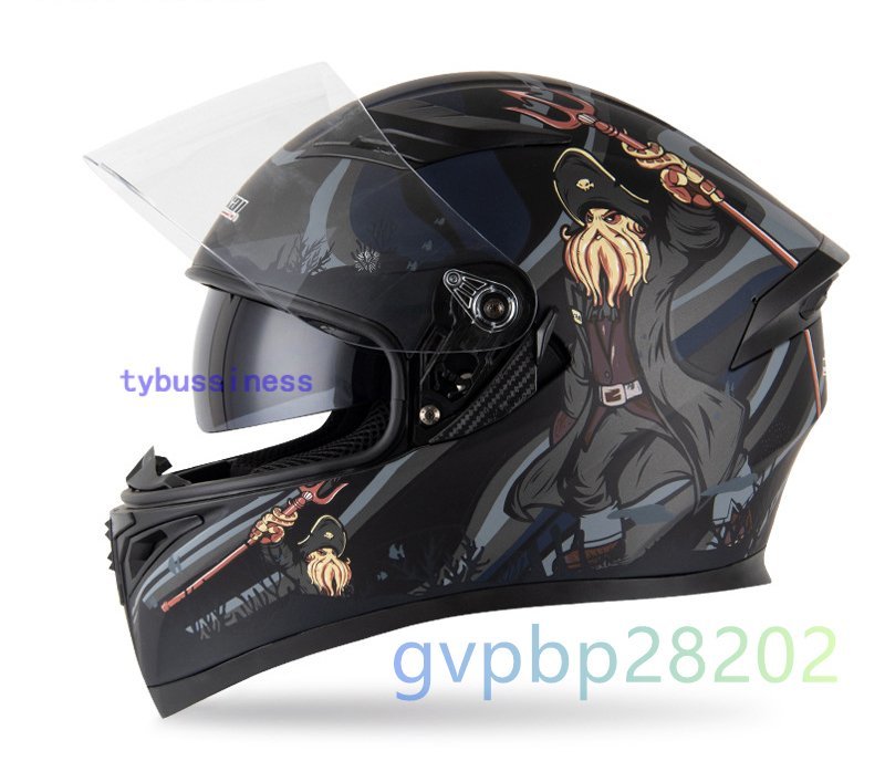 新品 ダブルレンズ バイク フルフェイスヘルメット ジェット ヘルメット 内蔵サングラスサイズM~2XL選択可A_画像1