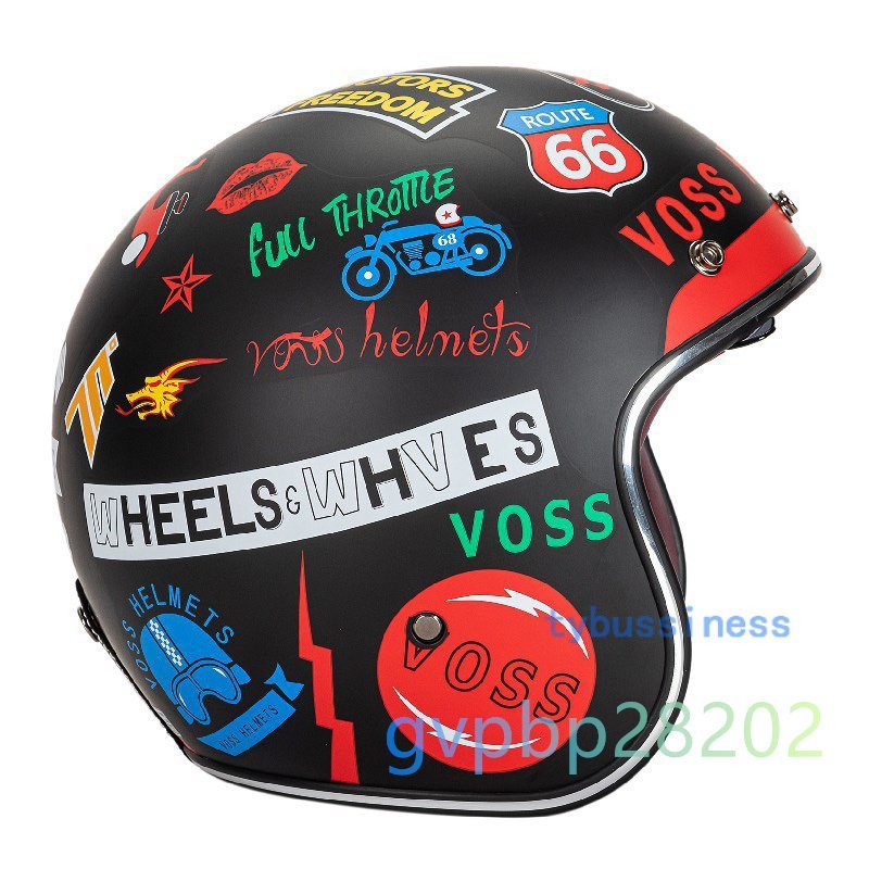 バイザー付バイク 内蔵サングラス ジェットヘルメット ビンテージ ハーレー 半キャップ 8色 M -XXLサイズ_画像4