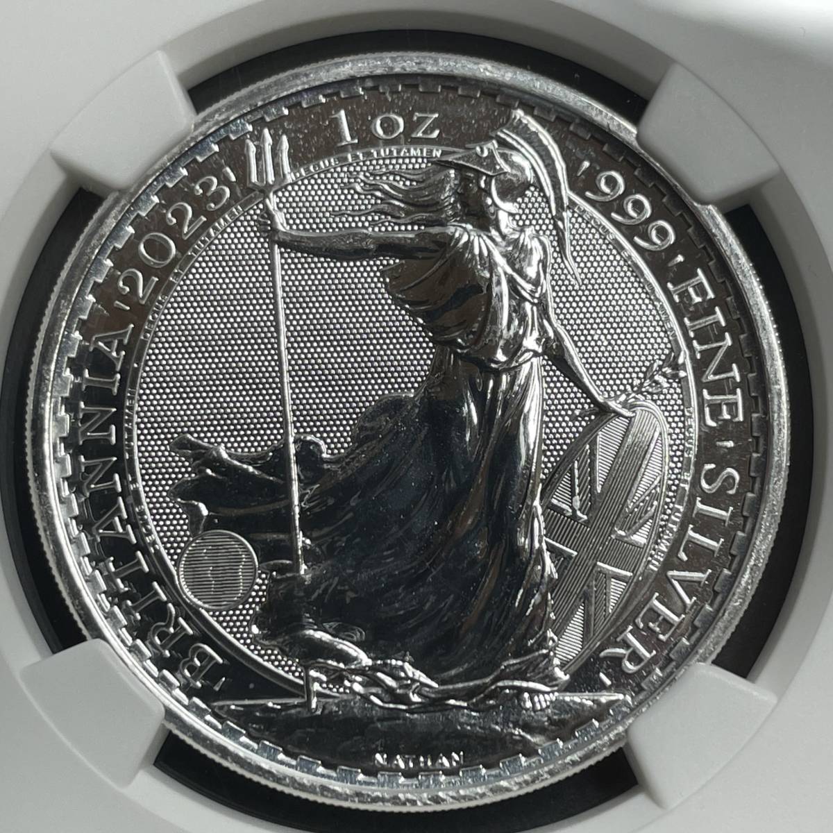 【MS69】 2023 イギリス ブリタニア 2ポンド 1オンス 銀貨 NGC アンティークコイン モダン_画像1