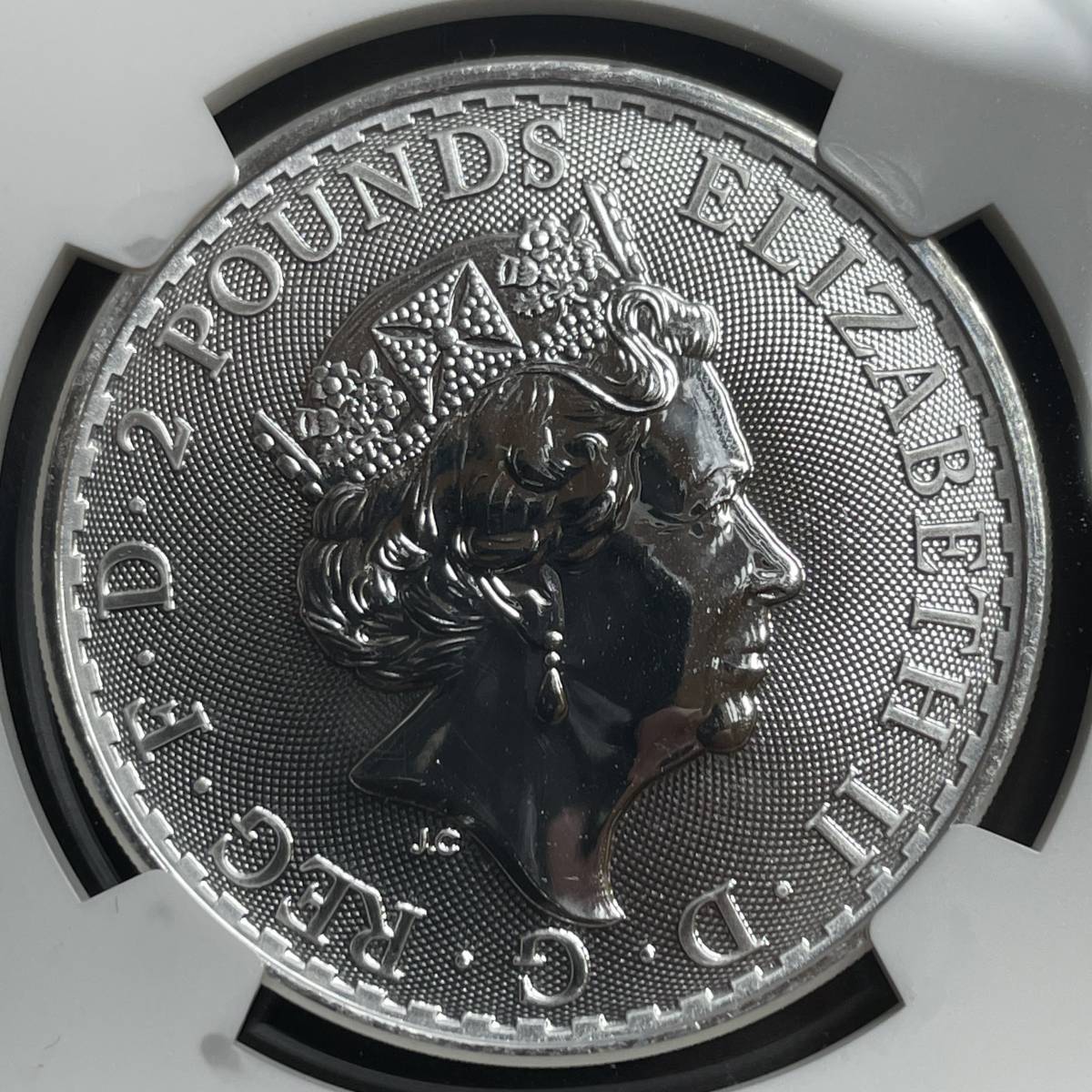 【MS69】 2023 イギリス ブリタニア 2ポンド 1オンス 銀貨 NGC アンティークコイン モダン_画像2