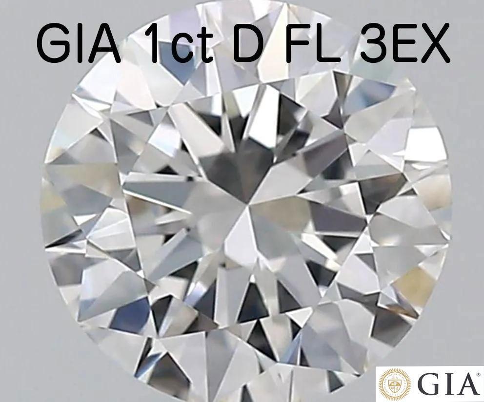 【 GIA 鑑定書付】国内最安値証 完全無傷・無色・無欠点 1ct D FL 3EX 天然 ダイヤモンド ルース_画像1