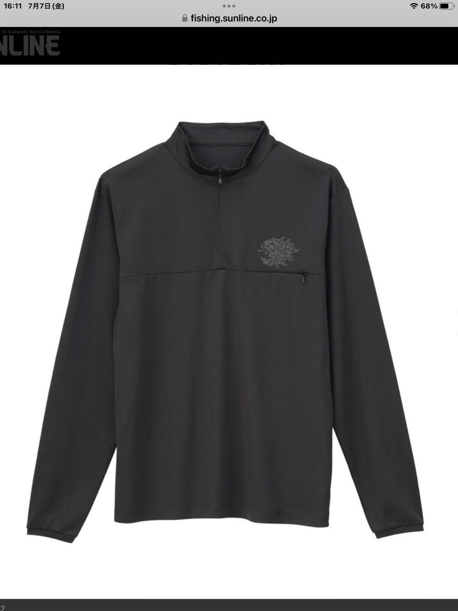 サンライン 獅子ジップシャツ（長袖）　SUW-04215CW カラー:ブラック サイズ:LL