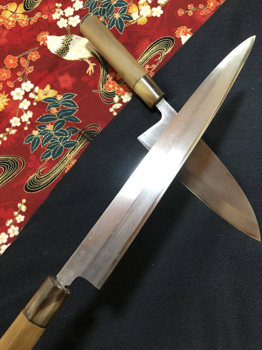 【中古美品・研ぎ済み】【本水牛口】　日本橋木屋・武蔵野　出刃包丁　柳刃包丁　刺身包丁　和包丁　刃物　霞包丁　料理　釣り　板前　寿司