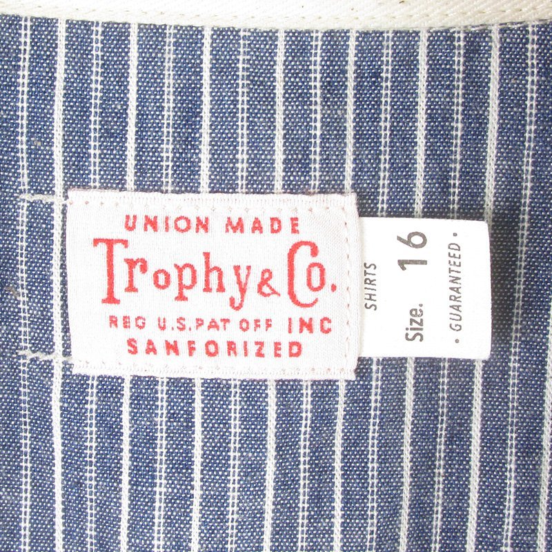 MSH3862 TROPHY CLOTHING トロフィークロージング ストライプ 半袖ワークシャツ 16_画像3