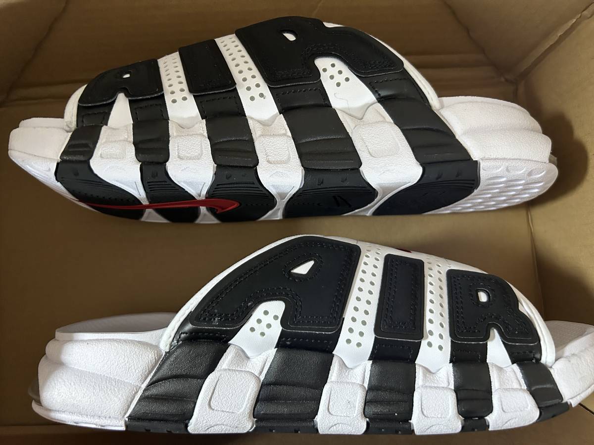 新品★NIKE 28cm　エアモアアップテンポ スライド★白★ホワイト★モアテン テンモア　NIKE AIR MORE UPTEMPO SLIDE  ★限定アクア有 他多数