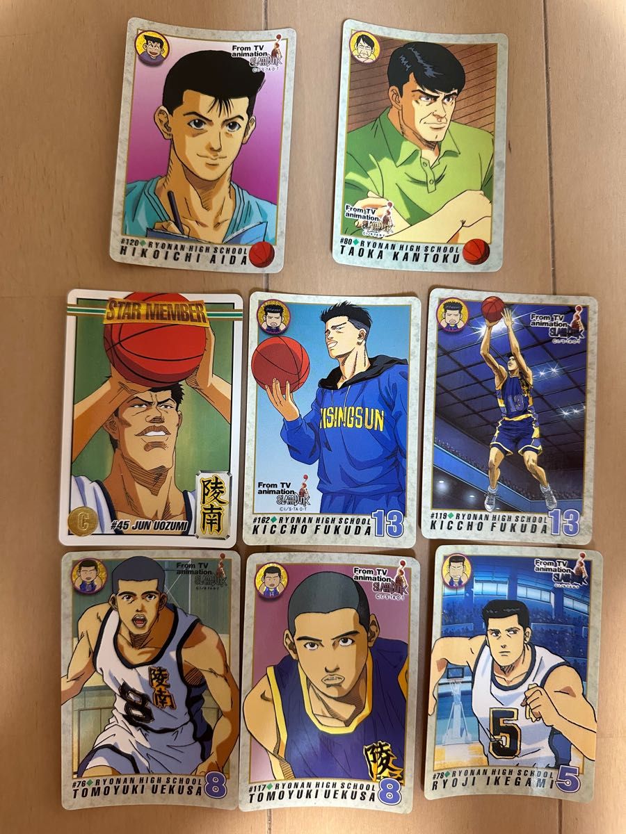 陵南、魚住、福田、彦一、田岡、8枚、SLAM DUNK スラムダンク　カードダス