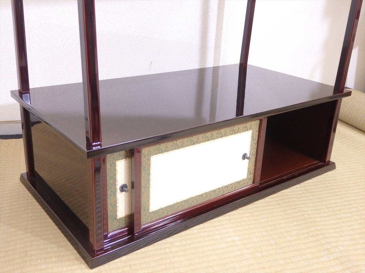 ☆美品!塗師 平安八木祥雅作 【紹鴎棚 溜塗 共箱】 横73.7cm ☆美品!塗師 平安八木祥雅作 【紹鴎棚 溜塗 共箱】 横73.7cm