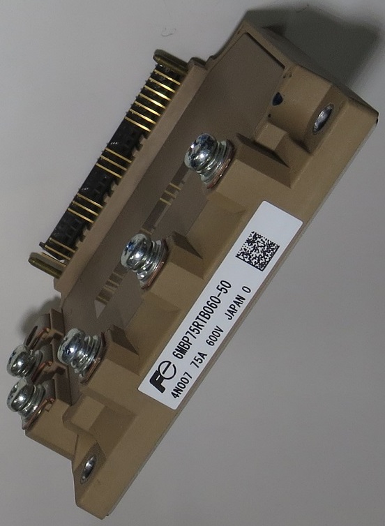 パワートランジスタモジュール FUJI 6MBP75RTB060 75A 600V 3相交流 1個 半導体 部品 工作 ACモータ制御 DCモータ制御 磁気モータ