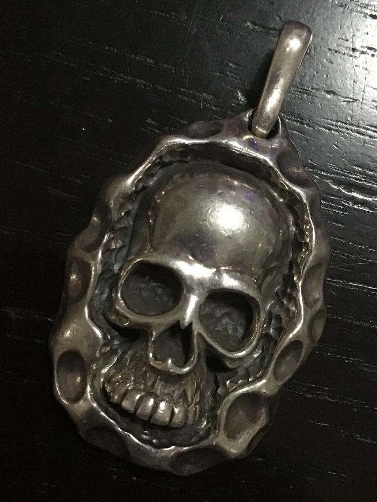 SV925 Vintage Skull серебряный подвеска *